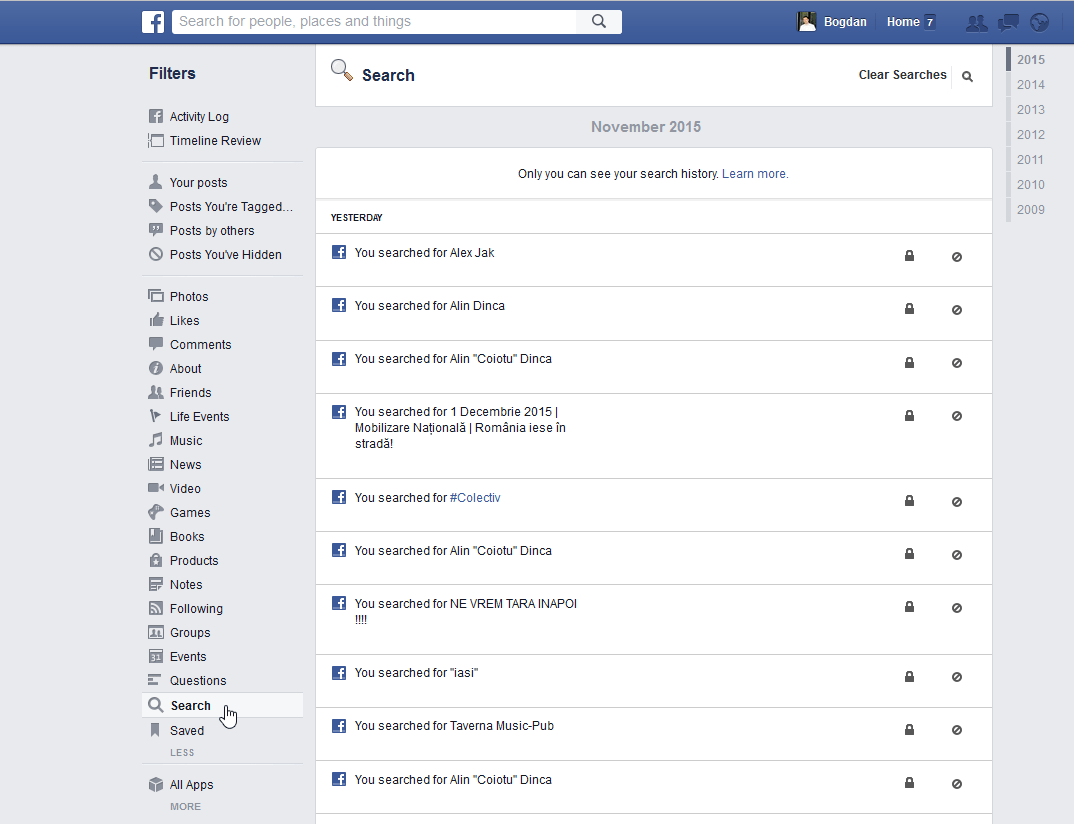 How to view and erase your Facebook history